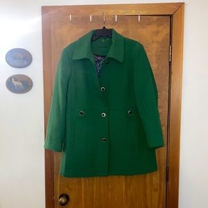 Calvin Klein Green Wool Tweed Coat